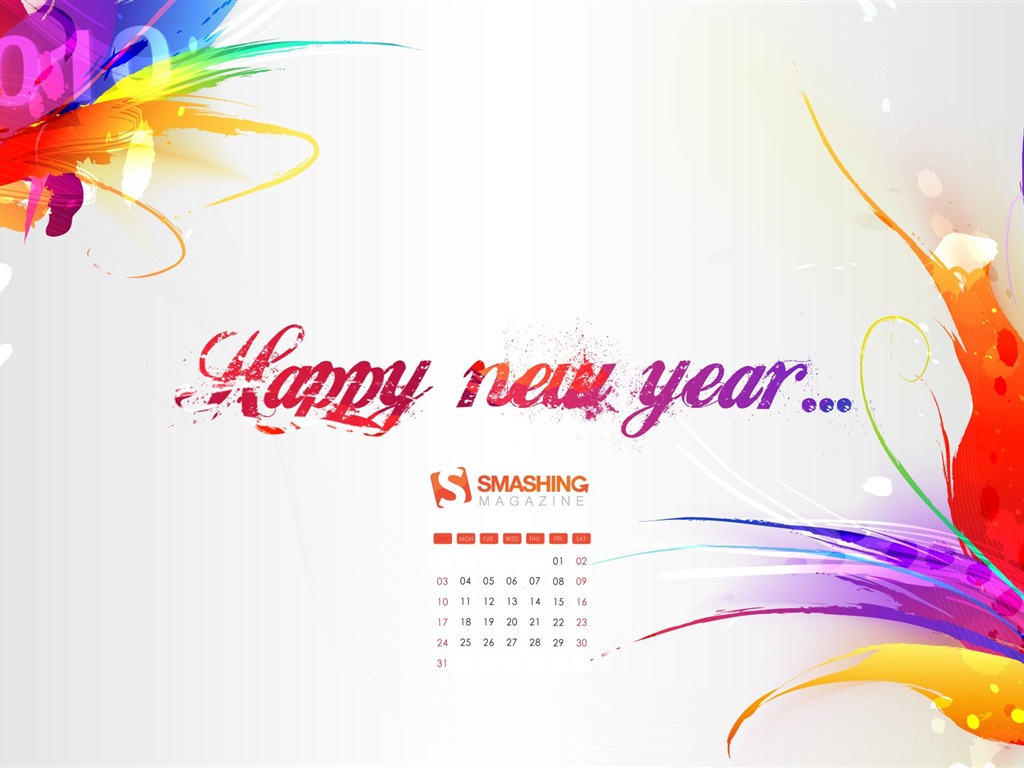 Januar 2010 Kalender Wallpaper #12 - 1024x768