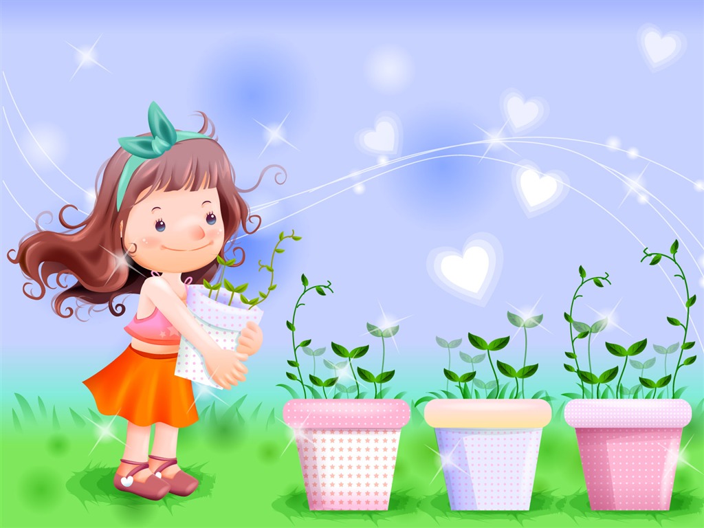 Vector happy childhood Wallpaper (1) #6 - 1024x768