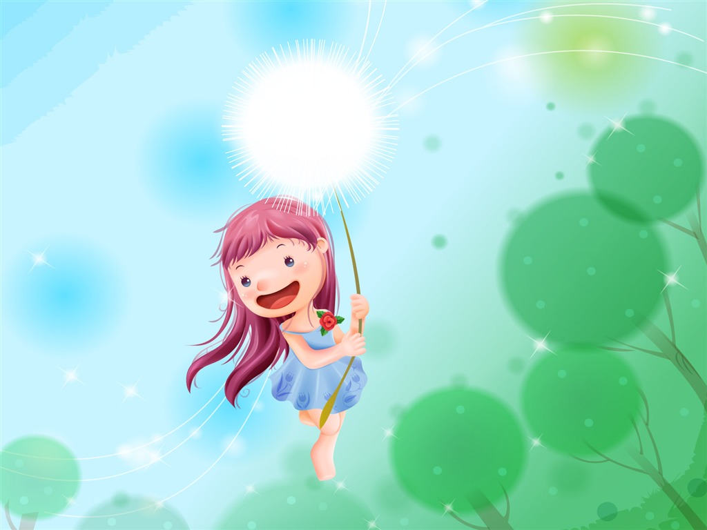 Vector happy childhood Wallpaper (1) #8 - 1024x768