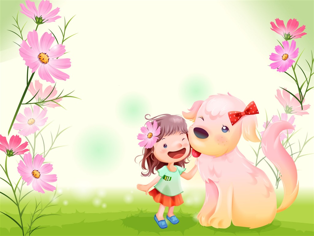 Vector happy childhood Wallpaper (1) #14 - 1024x768