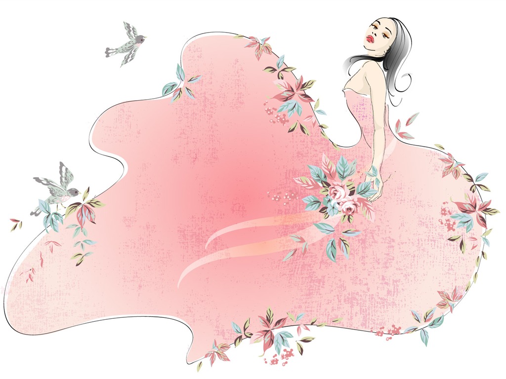 Vector woman wallpaper album (2) #4 - 1024x768