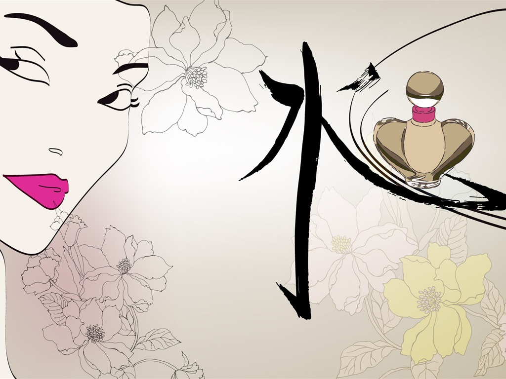 矢量女人花壁紙專輯(二) #17 - 1024x768