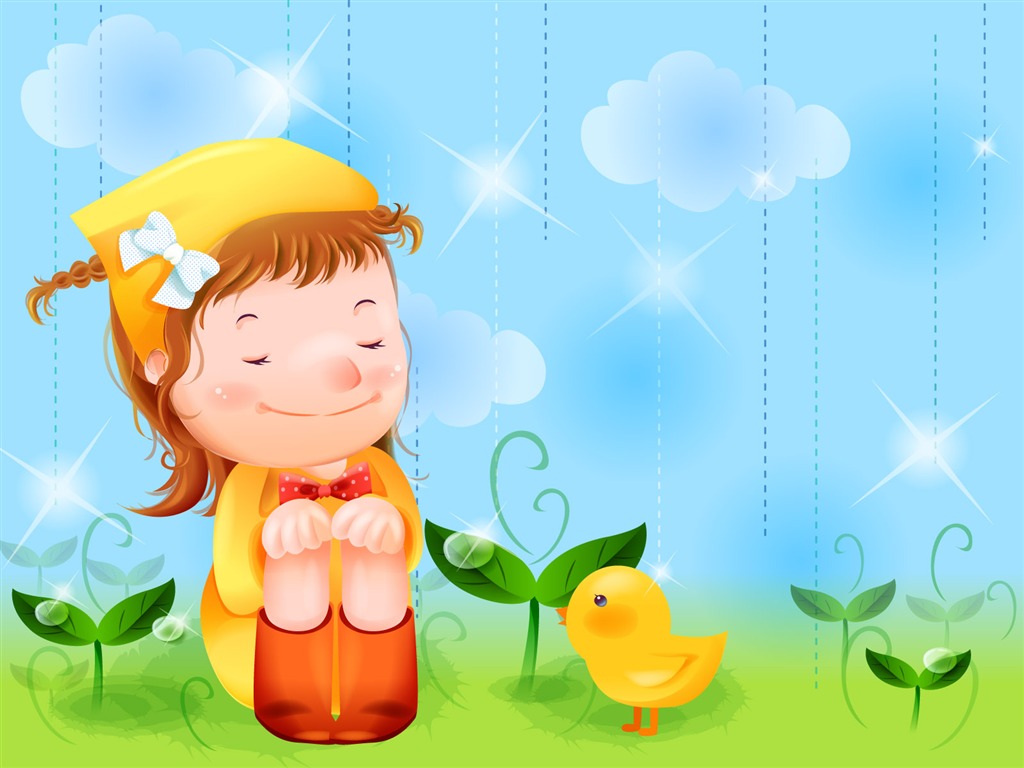 Vector enfance heureuse Wallpaper (2) #1 - 1024x768