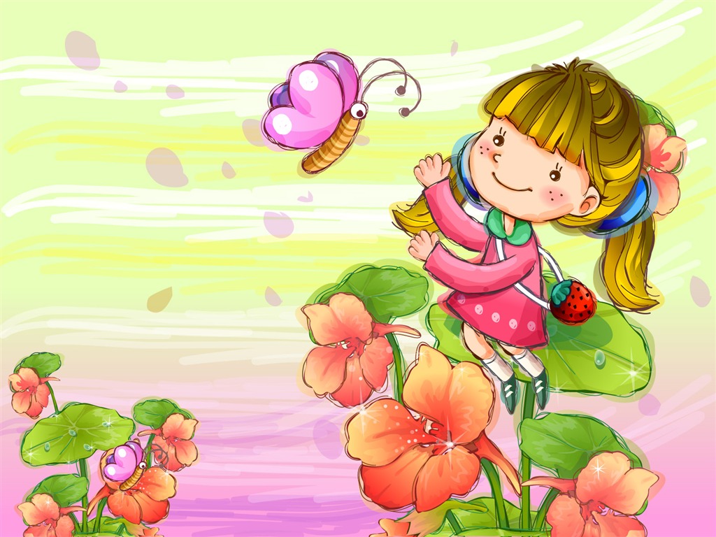 Vector children's Happy Wallpaper (1) #3 - 1024x768