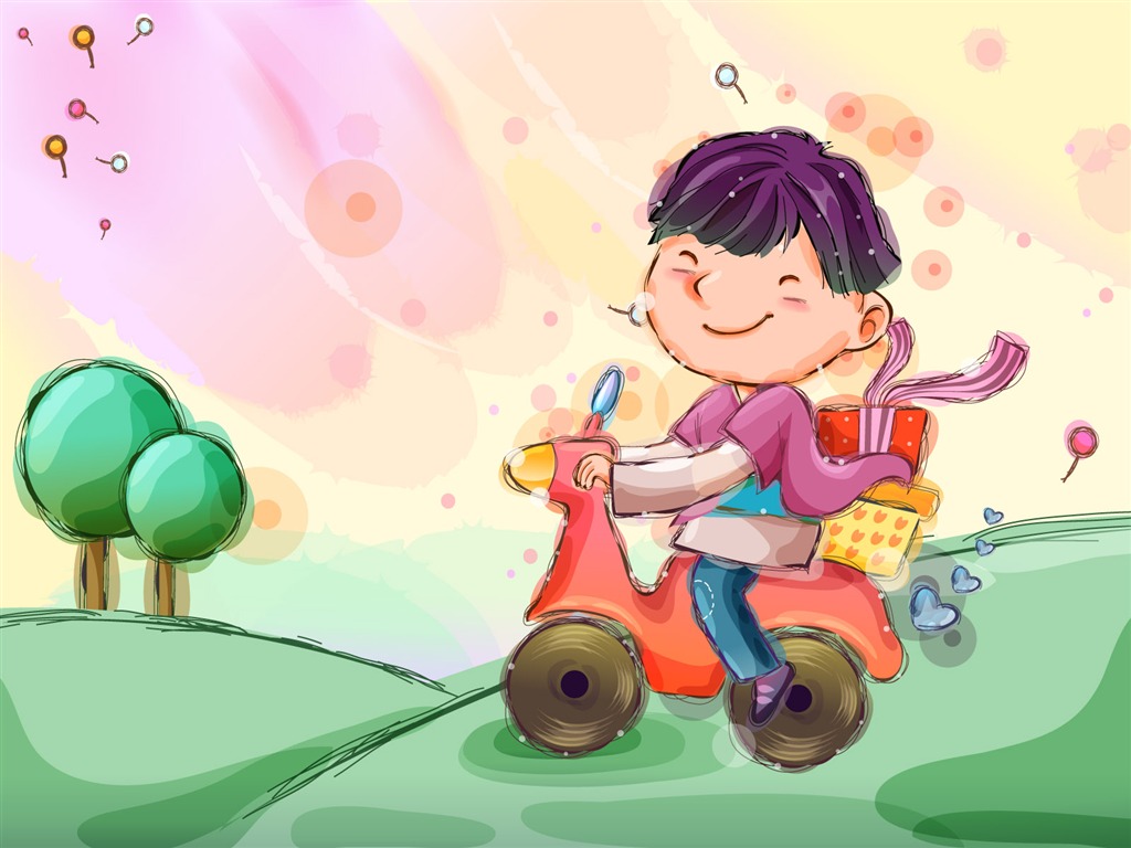 Vector children's Happy Wallpaper (1) #11 - 1024x768