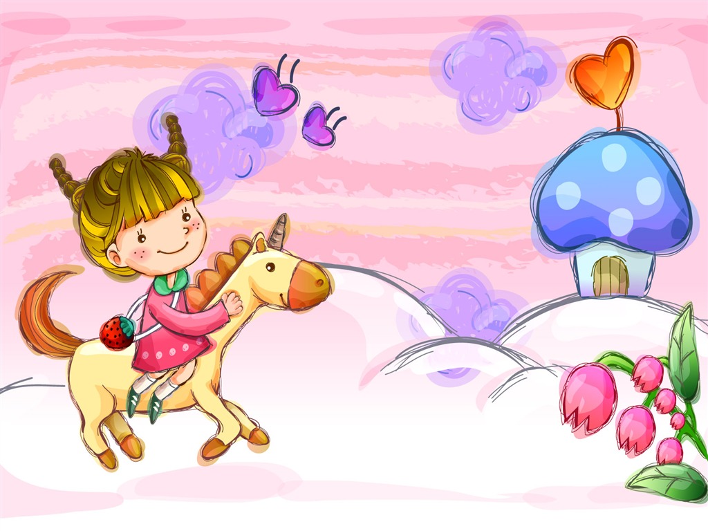 Vector children's Happy Wallpaper (1) #12 - 1024x768