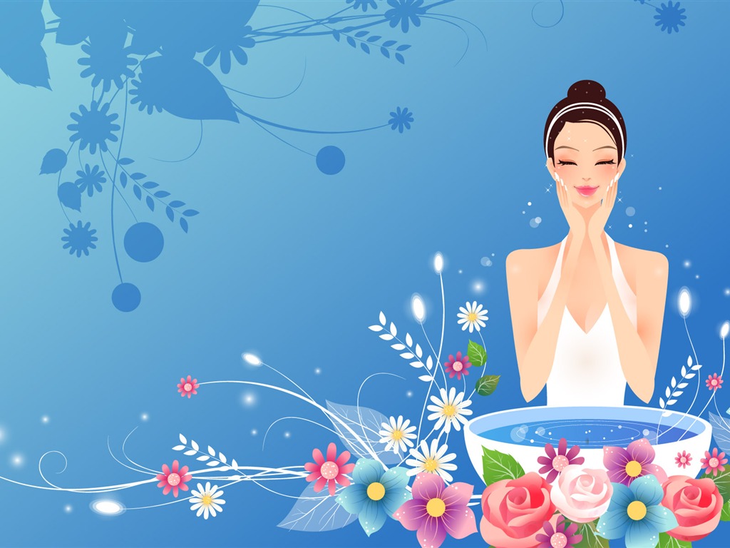 矢量女人花壁紙專輯(三) #13 - 1024x768