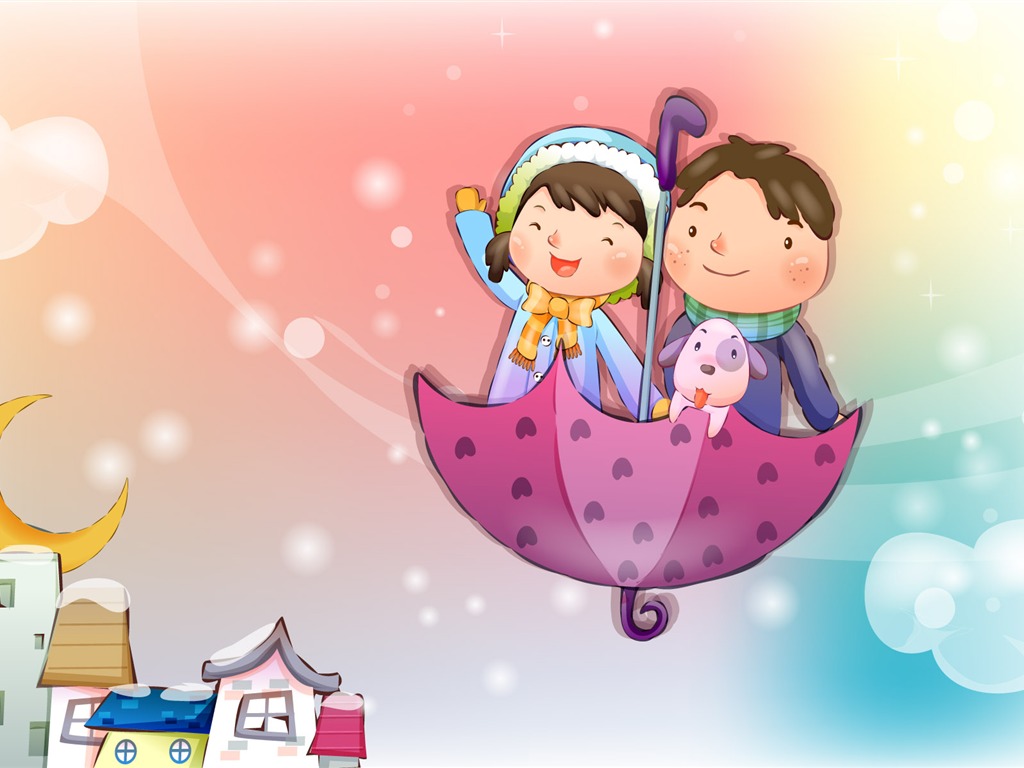 Vector Kinder's Happy Wallpaper (4) #2 - 1024x768