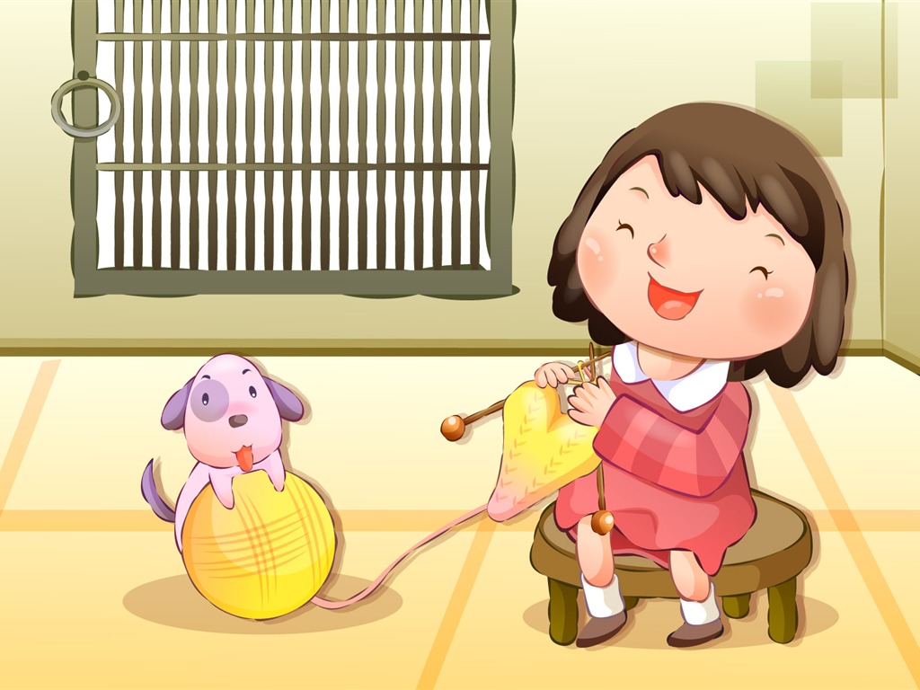 矢量快樂兒童壁紙(四) #19 - 1024x768