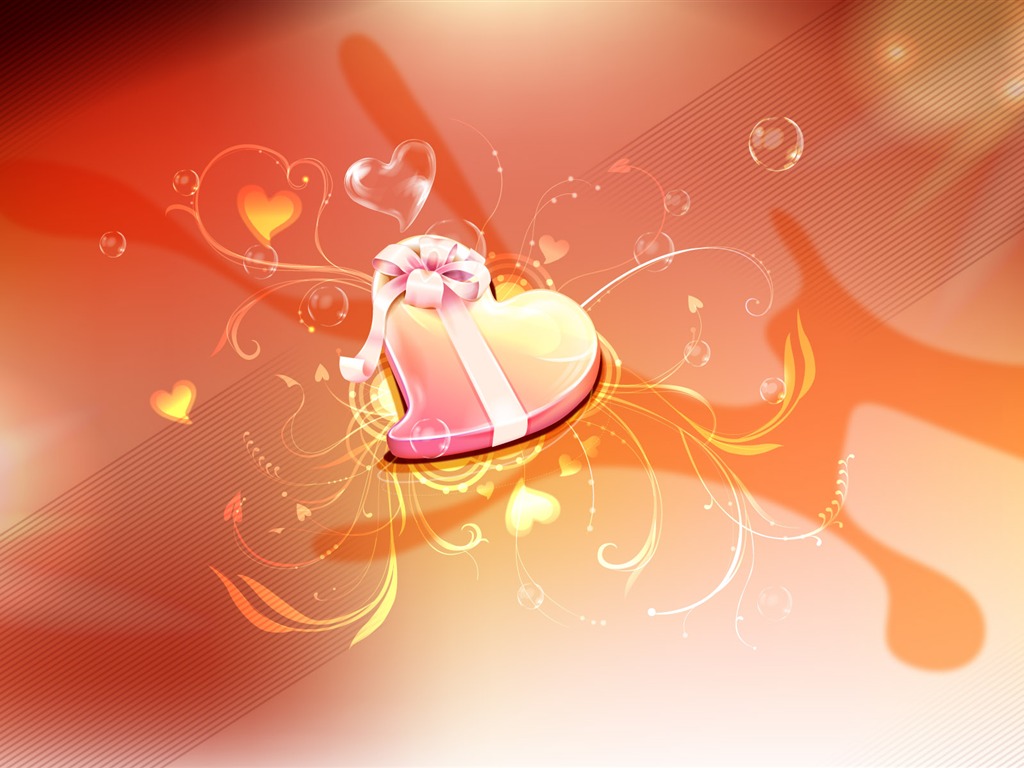 Valentýna Tapety na plochu láska Téma (2) #11 - 1024x768
