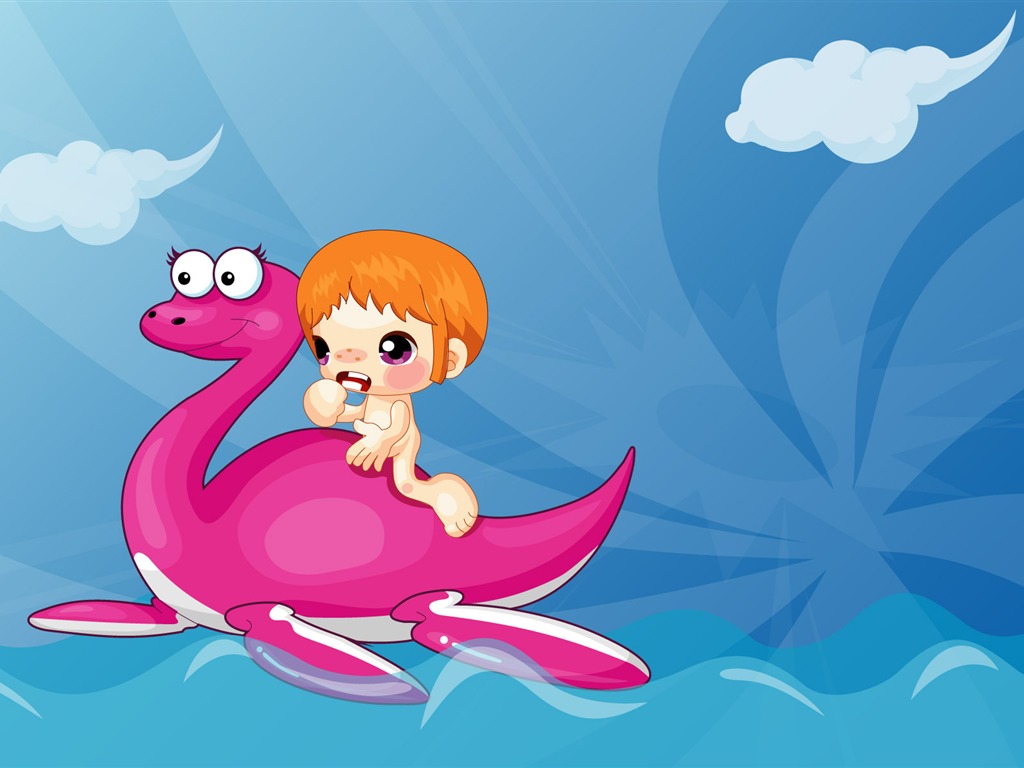 Vector Cartoon Child Wallpaper (1) #7 - 1024x768