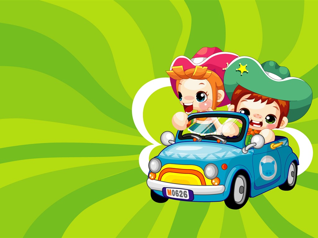 Vector Cartoon Child Wallpaper (1) #8 - 1024x768