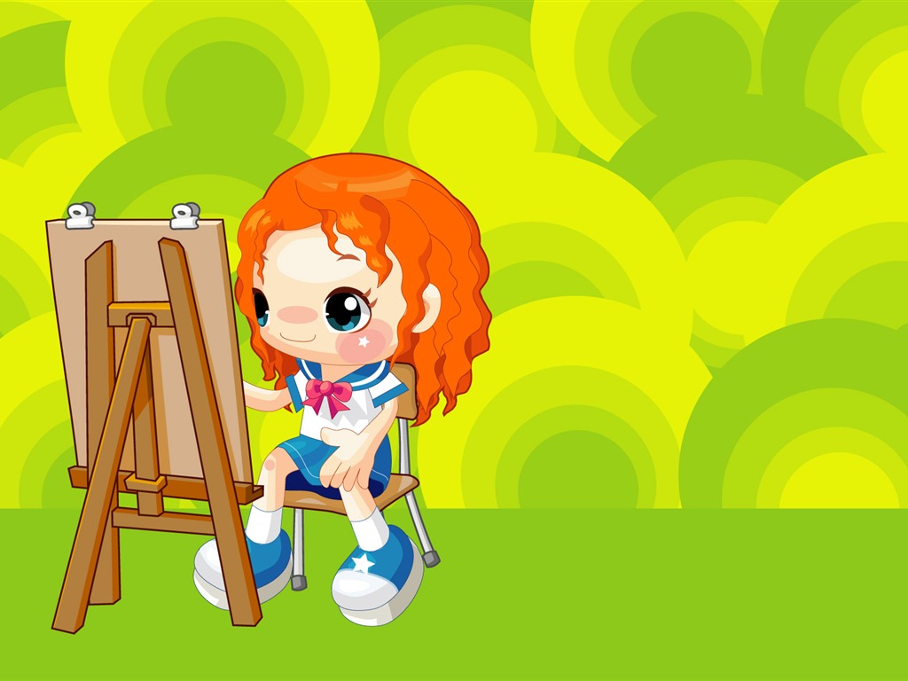 Vector Cartoon Child Wallpaper (1) #9 - 1024x768