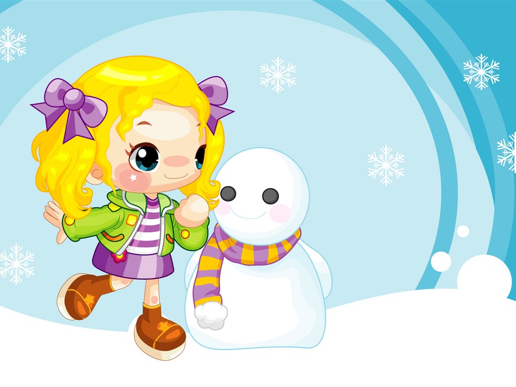 Vector Cartoon Child Wallpaper (1) #10 - 1024x768