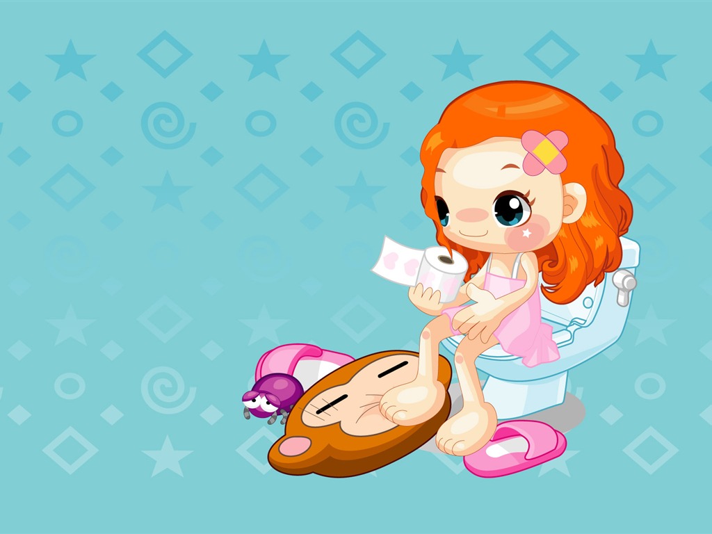 Vector Cartoon Child Wallpaper (1) #11 - 1024x768