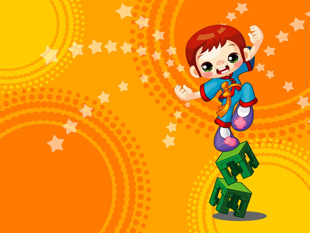 Vector Cartoon Child Wallpaper (1) #16 - 1024x768