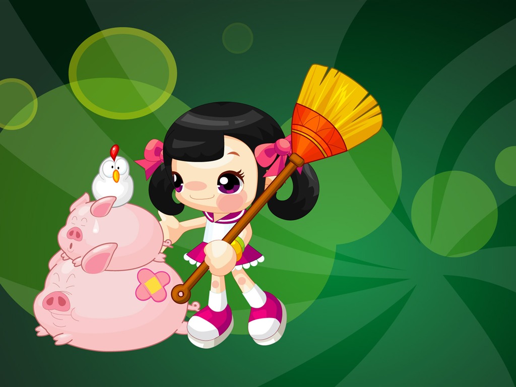 Vector Cartoon Child Wallpaper (1) #20 - 1024x768