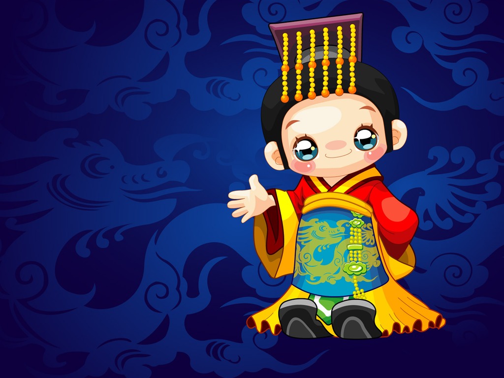 Vector Cartoon Child Wallpaper (2) #10 - 1024x768