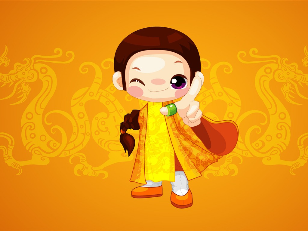 Vector Cartoon Child Wallpaper (2) #15 - 1024x768