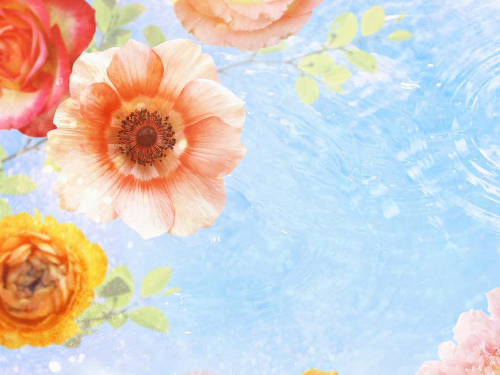 梦幻CG背景花卉壁纸4 - 1024x768