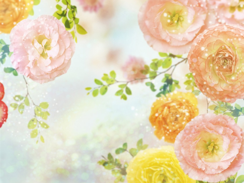 梦幻CG背景花卉壁纸8 - 1024x768