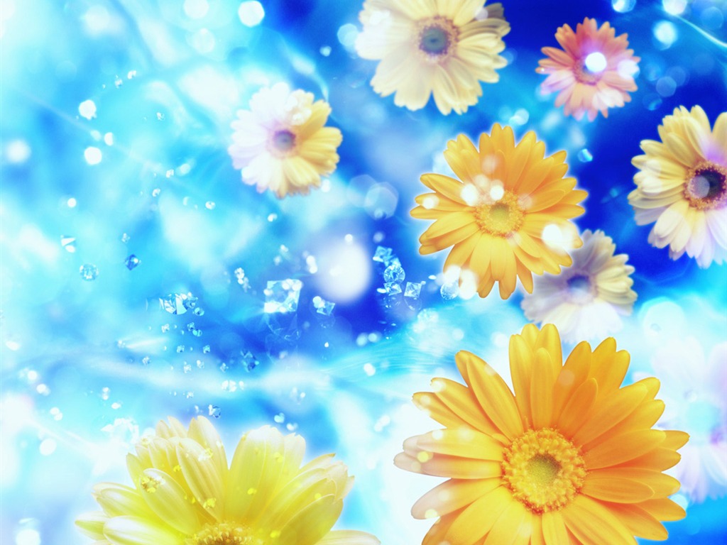 梦幻CG背景花卉壁纸11 - 1024x768