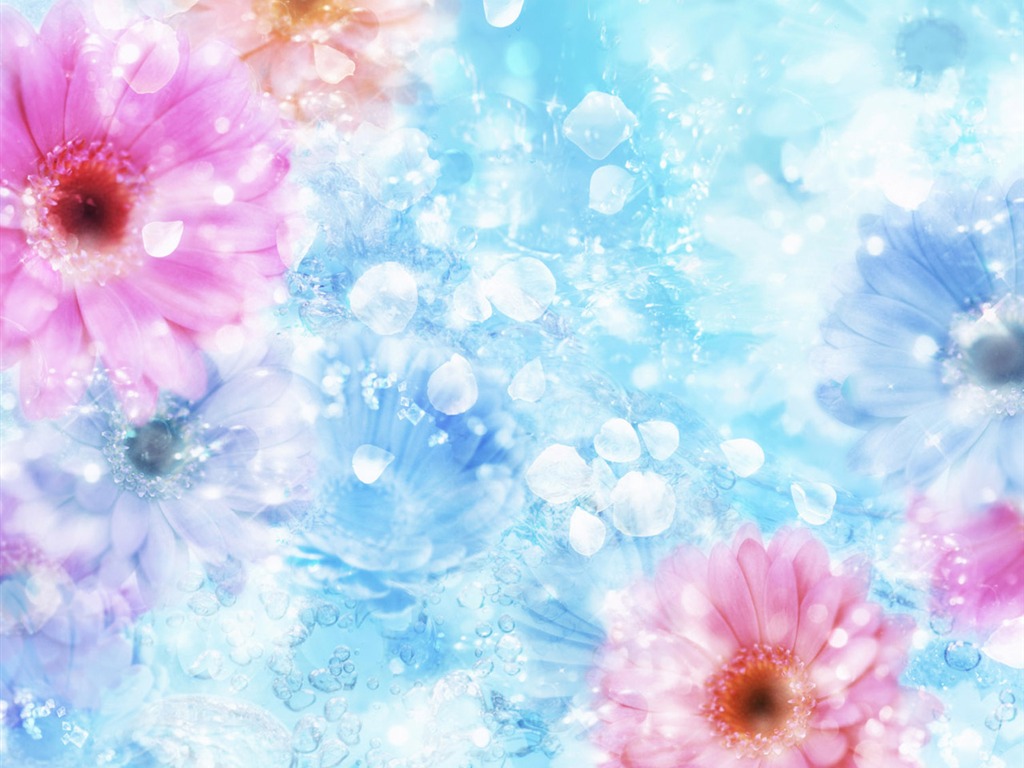 梦幻CG背景花卉壁纸13 - 1024x768