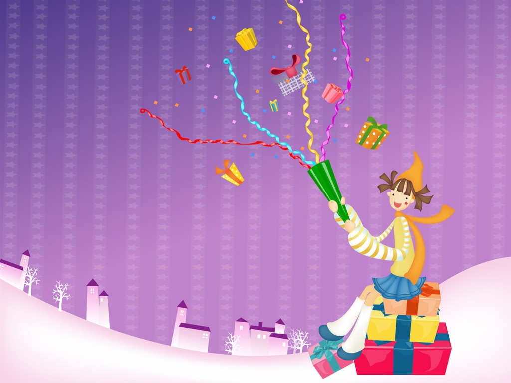 Vector festival girl wallpaper #20 - 1024x768