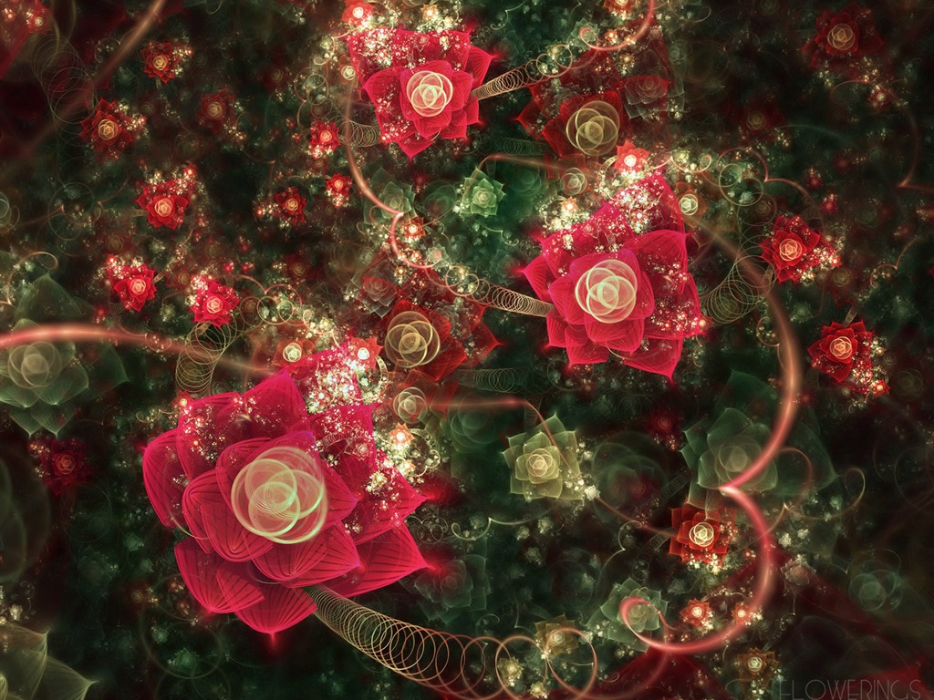 夢幻花朵設計壁紙(二) #19 - 1024x768