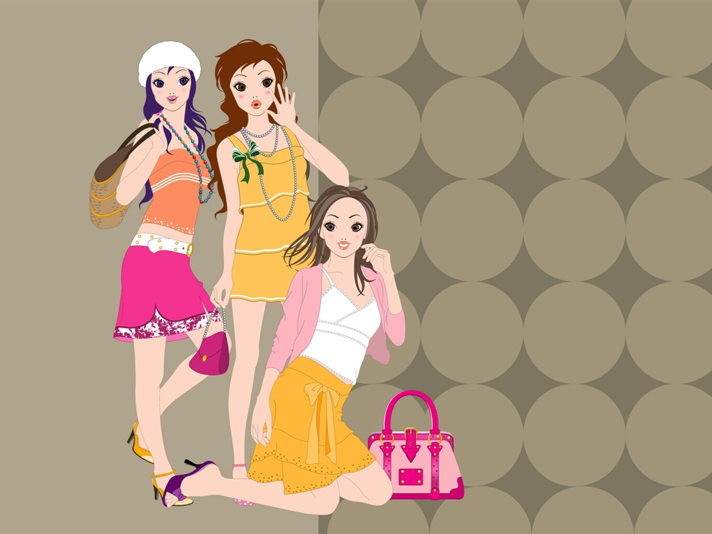 Vector Wallpaper femmes urbaines (1) #12 - 1024x768