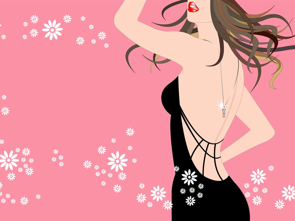 Vector urban women wallpaper (1) #15 - 1024x768