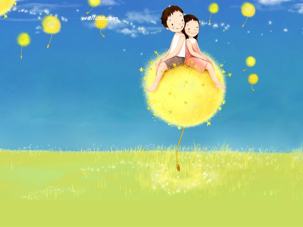 Webjong 溫馨甜蜜小情侶插畫 #2 - 1024x768