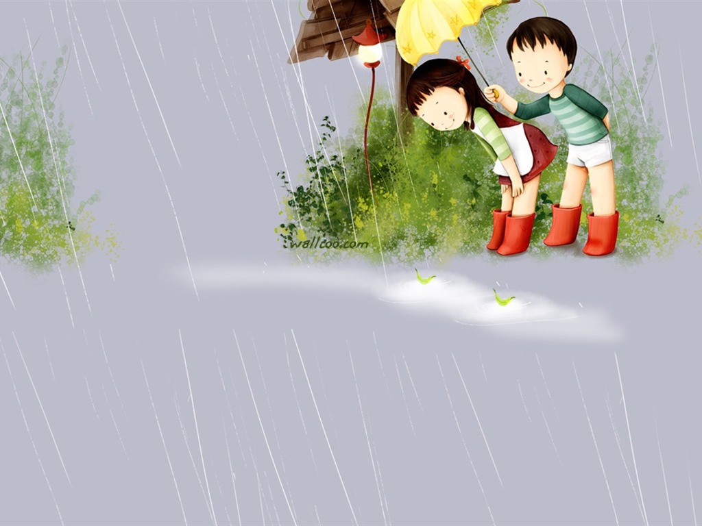 Webjong 溫馨甜蜜小情侶插畫 #6 - 1024x768