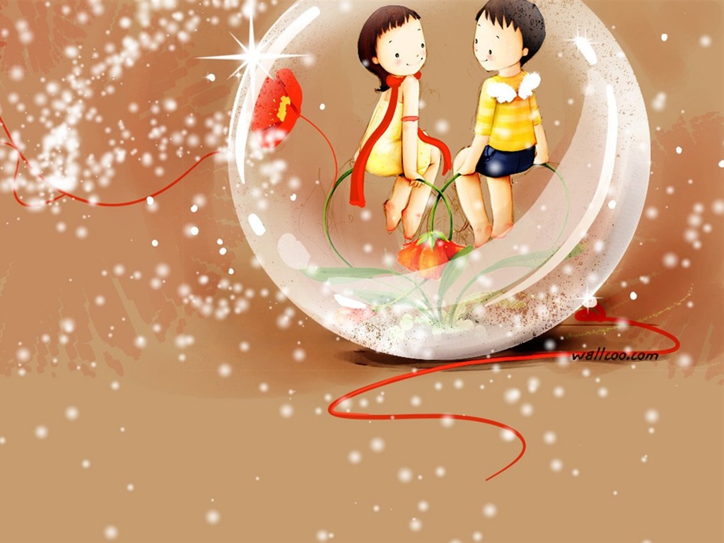 Webjong 溫馨甜蜜小情侶插畫 #7 - 1024x768