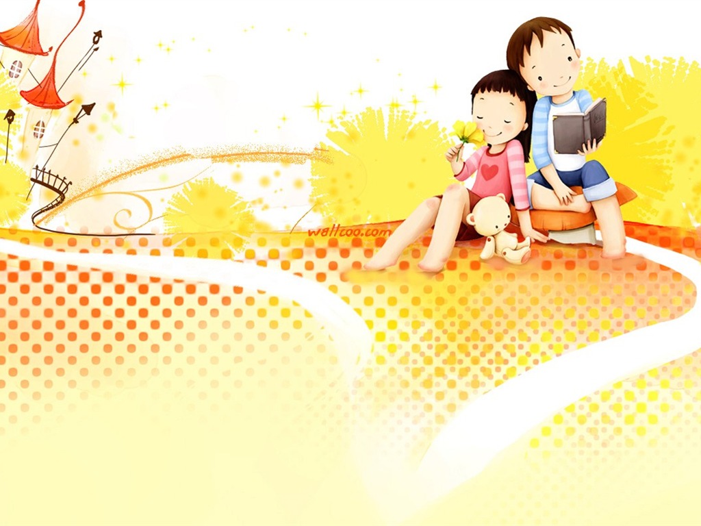 Webjong 溫馨甜蜜小情侶插畫 #12 - 1024x768
