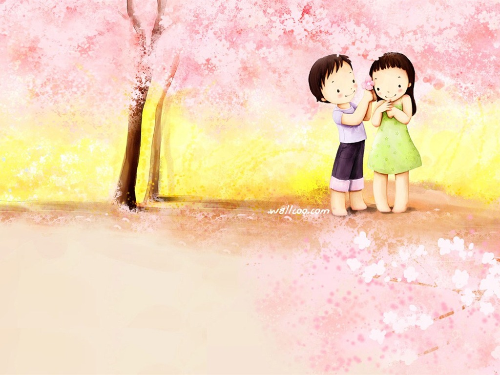 Webjong 溫馨甜蜜小情侶插畫 #14 - 1024x768