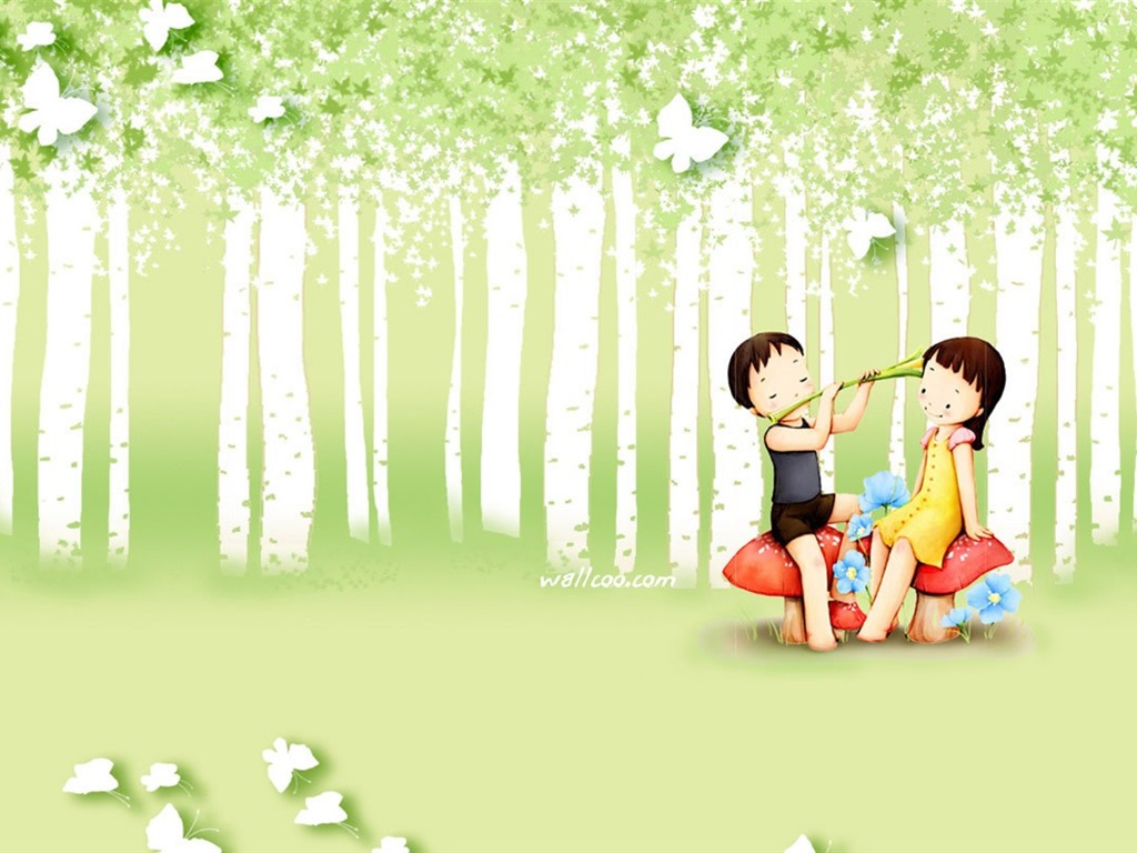 Webjong 溫馨甜蜜小情侶插畫 #16 - 1024x768
