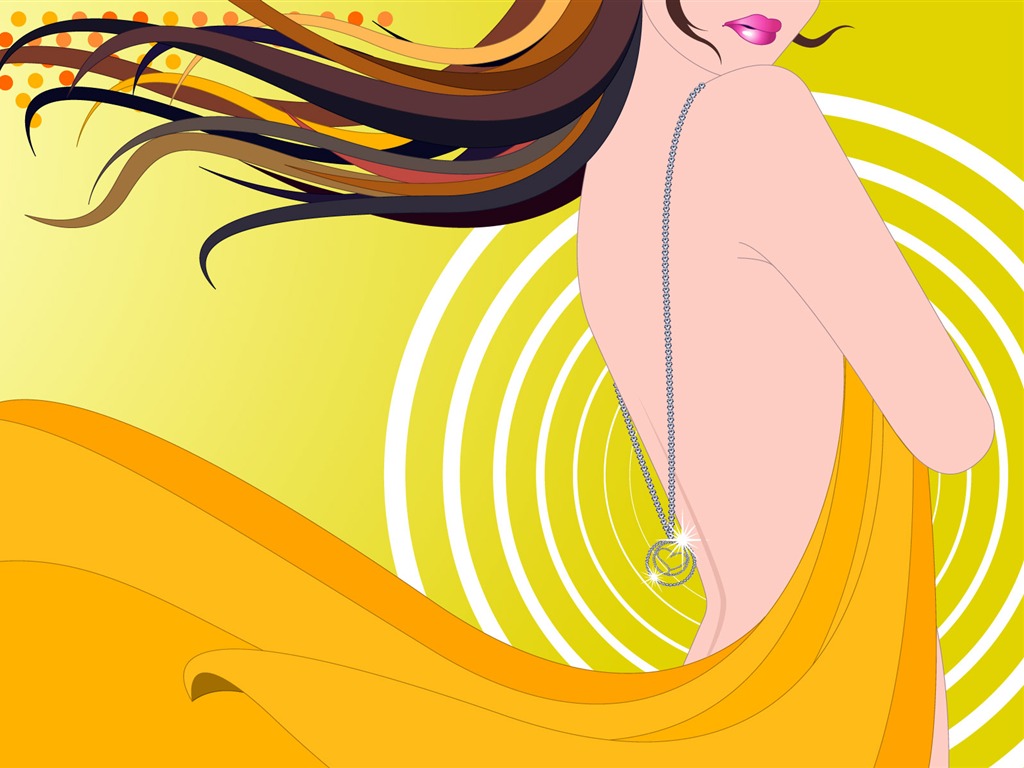 Vector urban women wallpaper (2) #12 - 1024x768
