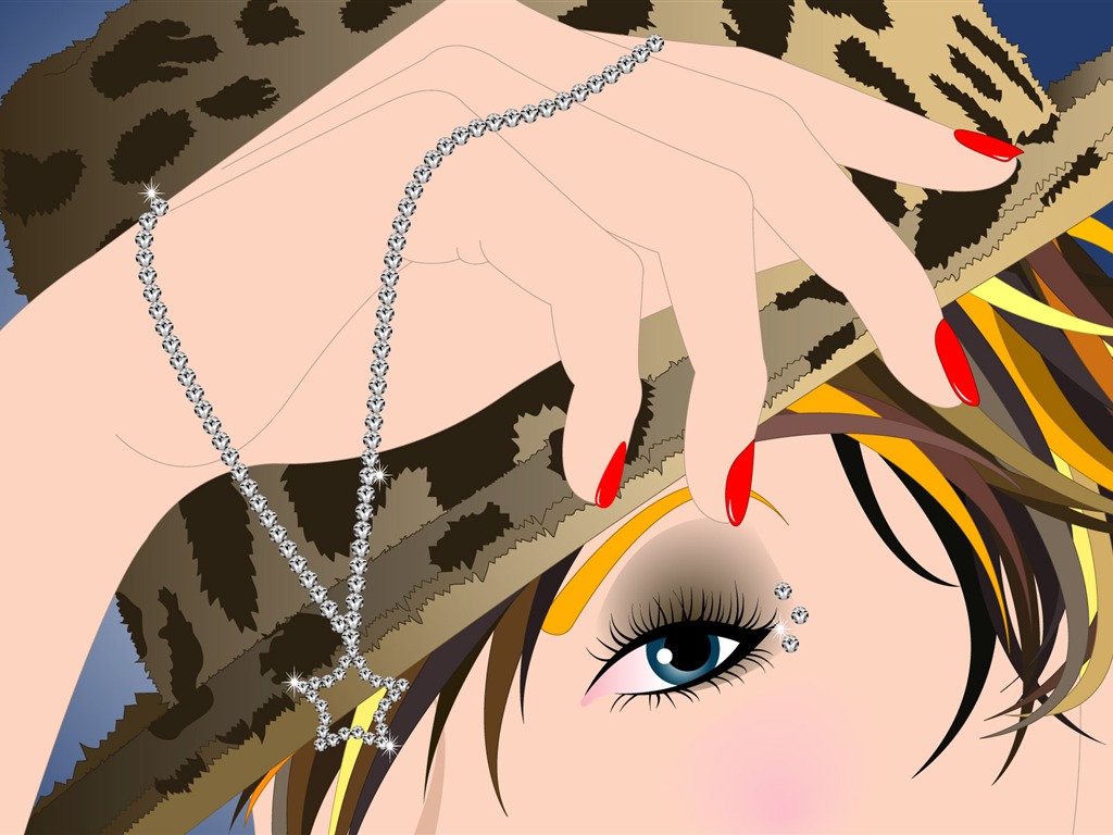 Vector urban women wallpaper (2) #16 - 1024x768