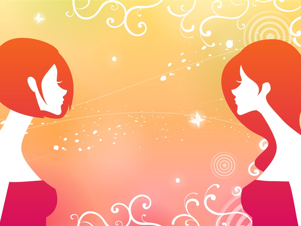 矢量女人花壁紙專輯(七) #16 - 1024x768