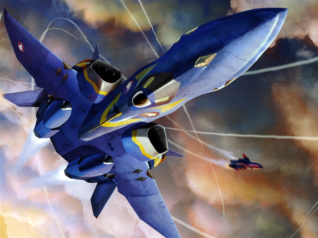 超時空要塞マクロスの戦闘機の壁紙(2) #4 - 1024x768