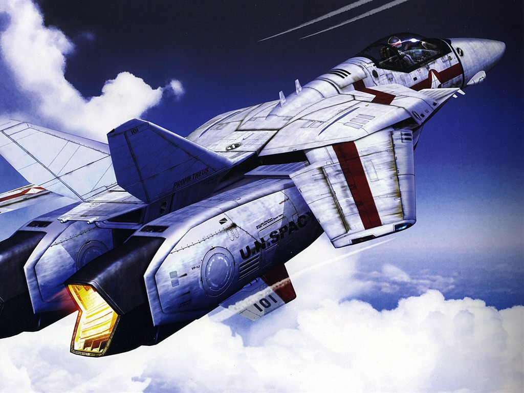 Macross fondo de pantalla de combate (2) #5 - 1024x768