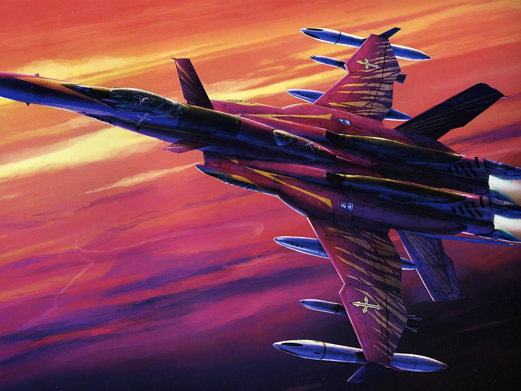 Macross fondo de pantalla de combate (2) #15 - 1024x768