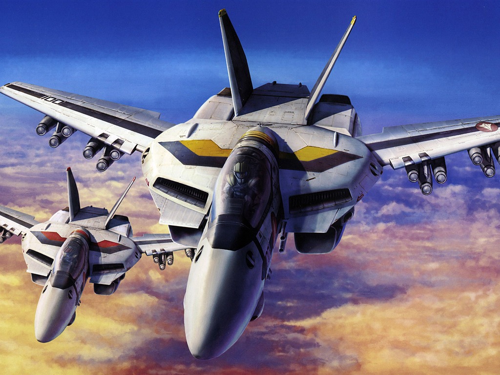 超時空要塞 戰鬥機壁紙(二) #20 - 1024x768