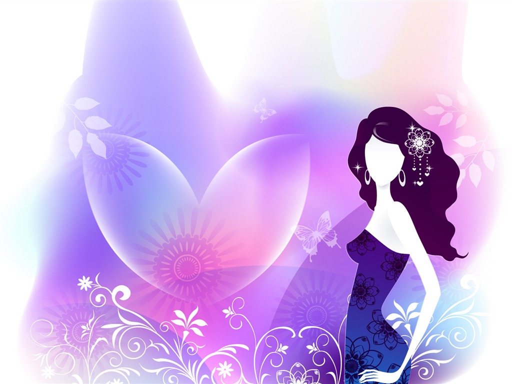 矢量女人花壁紙專輯(八) #16 - 1024x768
