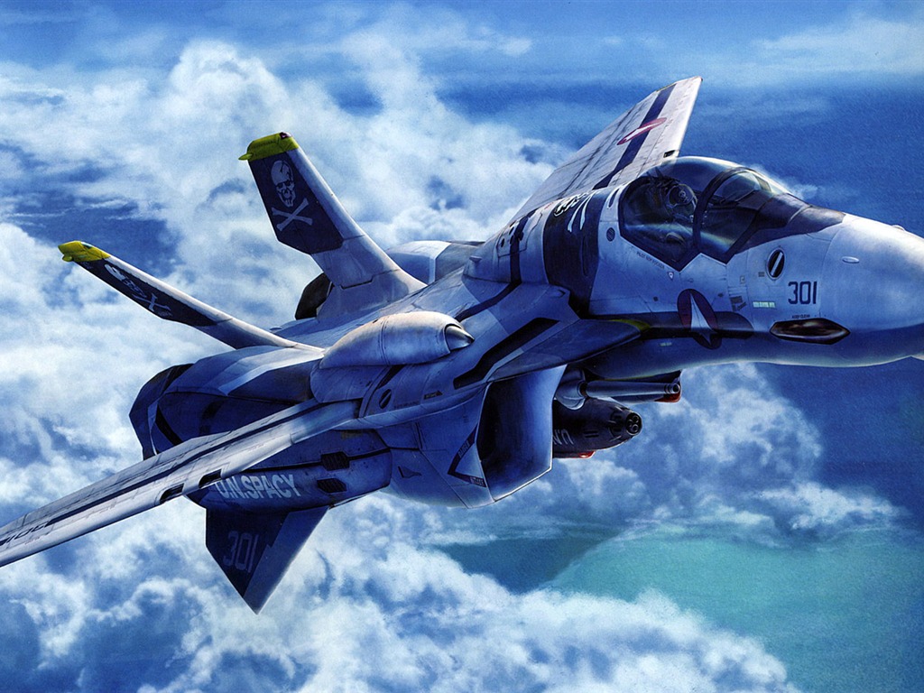 超時空要塞マクロスの戦闘機の壁紙(1) #3 - 1024x768