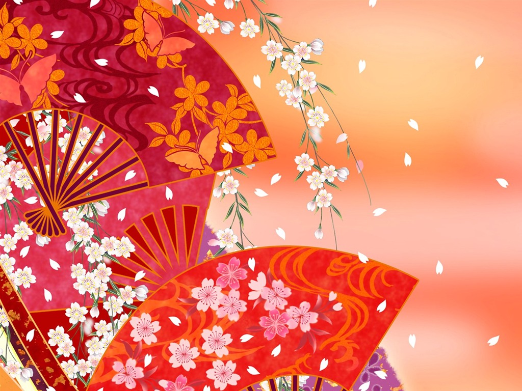 日本风格 色彩与图案壁纸11 - 1024x768