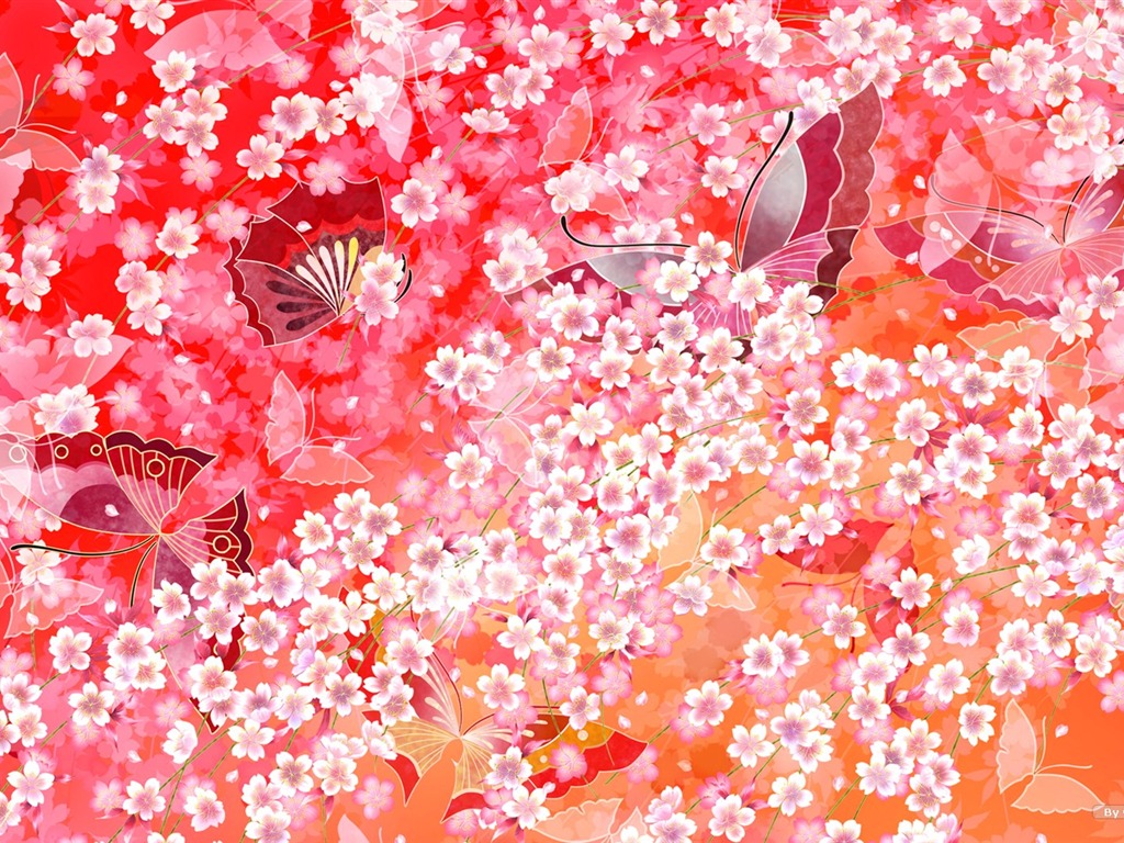 Japonsko styl wallpaper vzoru a barvy #14 - 1024x768