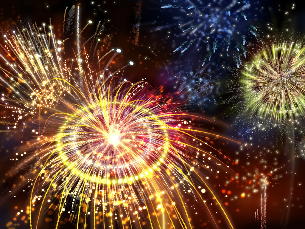 Colorful fireworks HD wallpaper #1 - 1024x768