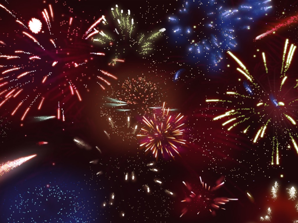 Colorful fireworks HD wallpaper #2 - 1024x768